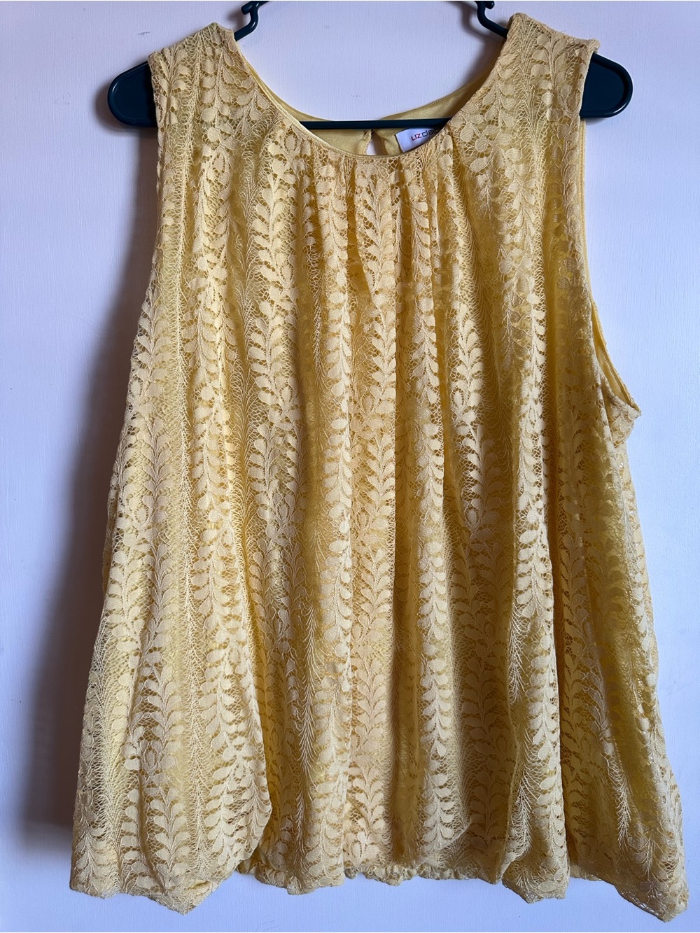 Liz Claiborne Yellow Lace Sleeveless Camisole